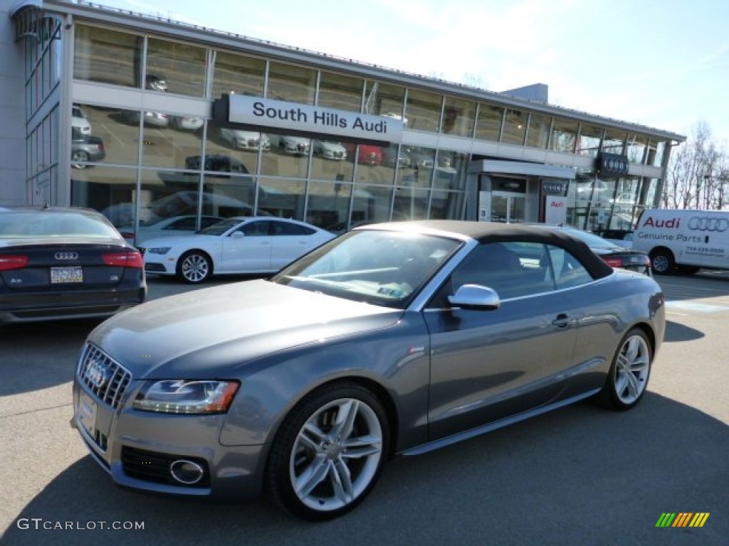 2012 S5 3.0 TFSI quattro Cabriolet - Monsoon Grey Metallic / Black/Magma Red photo #1