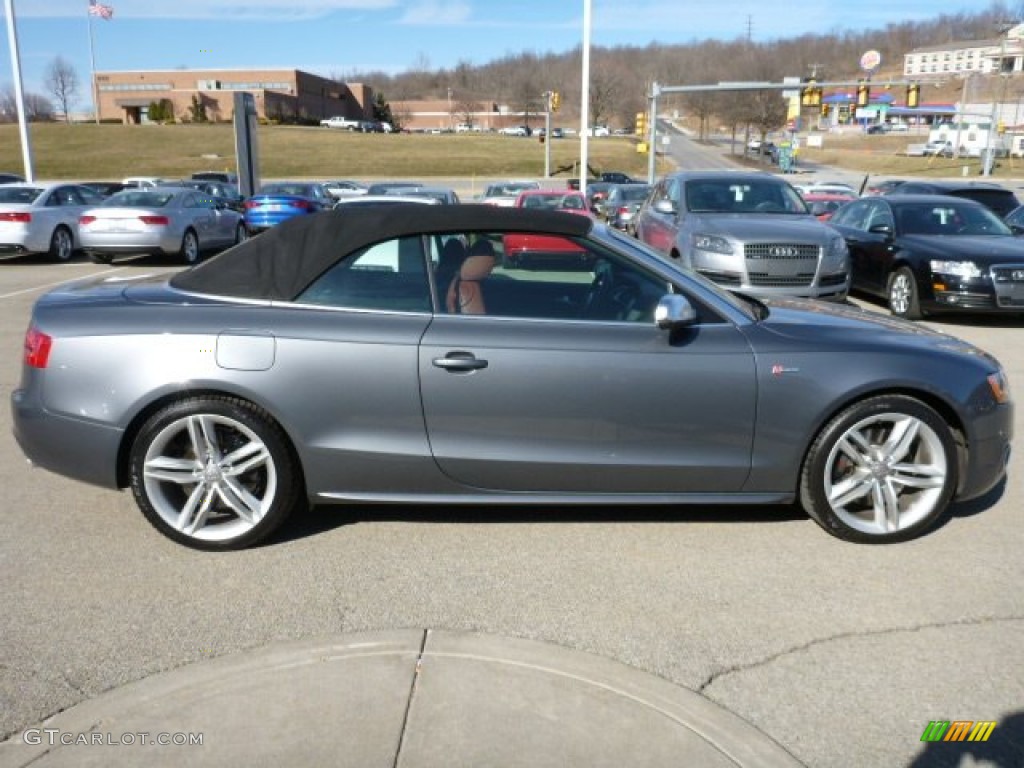 2012 S5 3.0 TFSI quattro Cabriolet - Monsoon Grey Metallic / Black/Magma Red photo #6