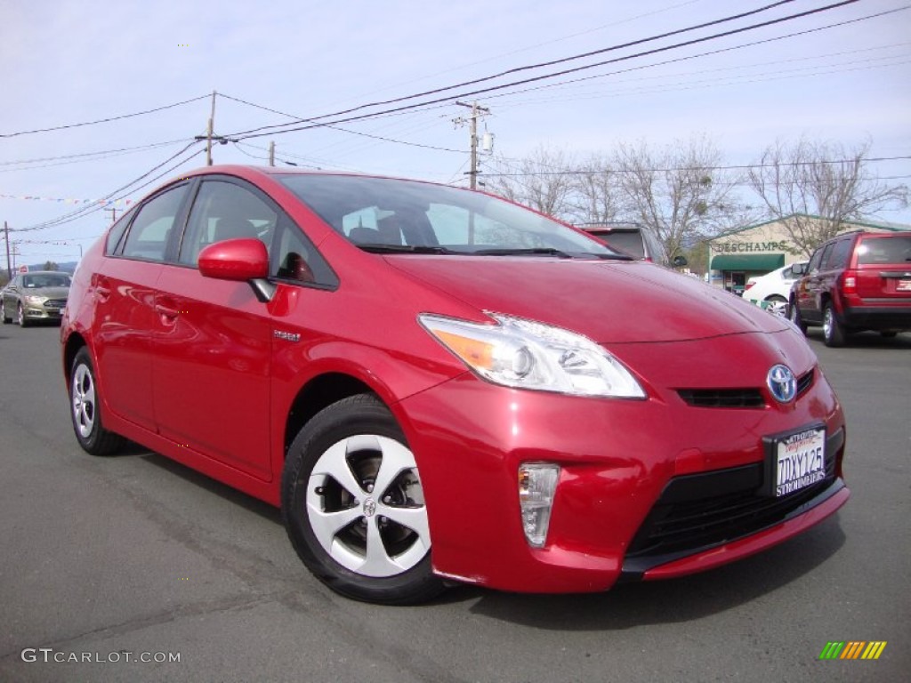 2014 Prius Two Hybrid - Barcelona Red Metallic / Bisque photo #1