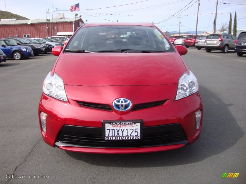 2014 Prius Two Hybrid - Barcelona Red Metallic / Bisque photo #2