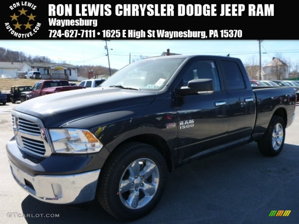 2015 1500 SLT Quad Cab 4x4 - Maximum Steel Metallic / Black/Diesel Gray photo #1