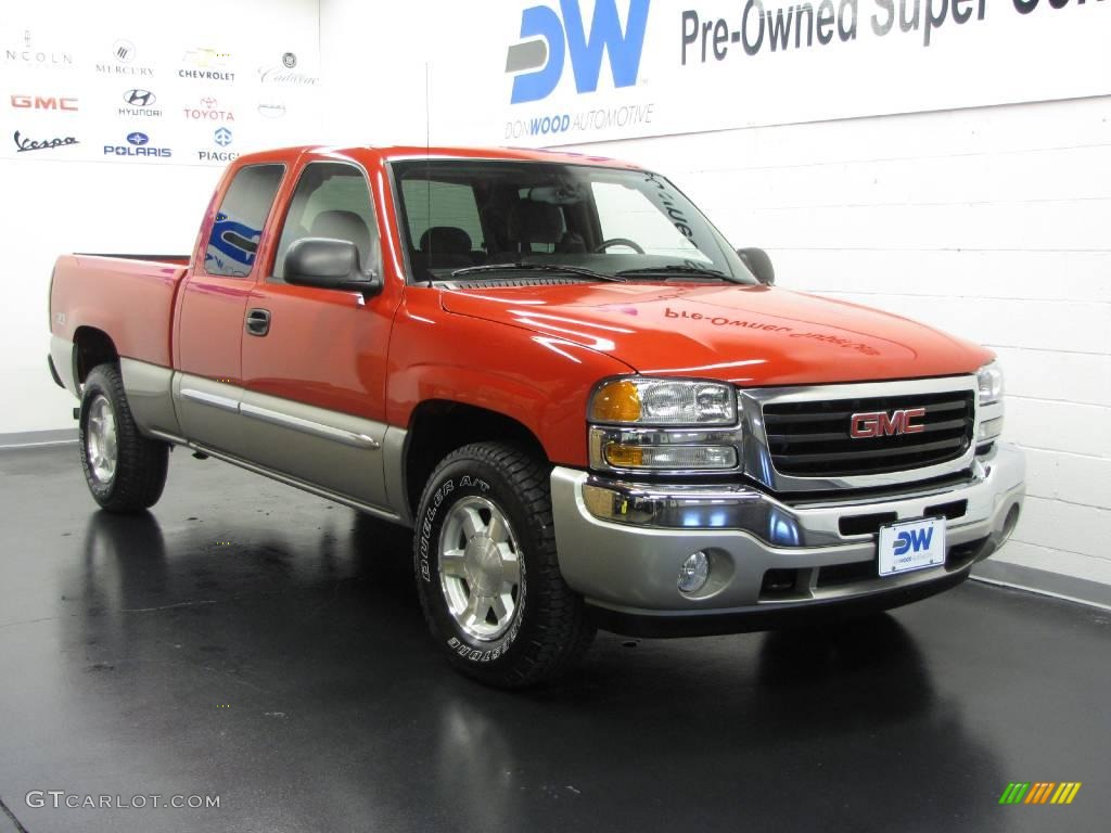 2006 Sierra 1500 Z71 Extended Cab 4x4 - Fire Red / Dark Pewter photo #1