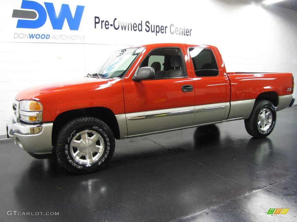 2006 Sierra 1500 Z71 Extended Cab 4x4 - Fire Red / Dark Pewter photo #2