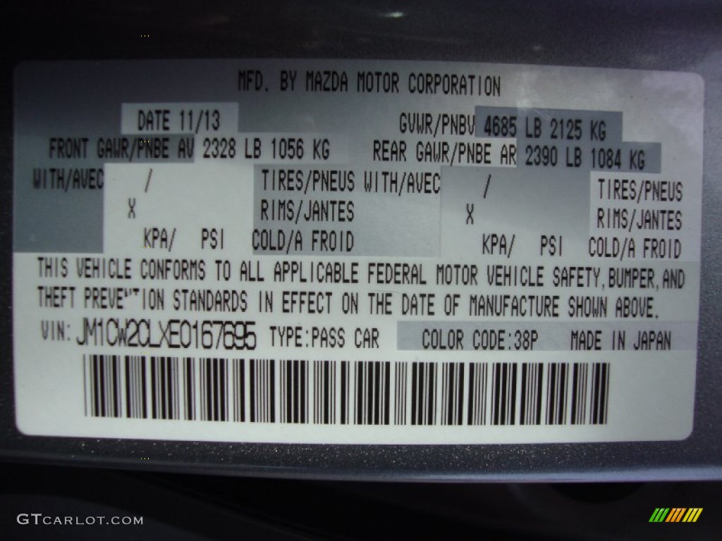 2014 Mazda MAZDA5 Touring Color Code Photos