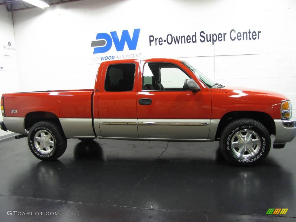 2006 Sierra 1500 Z71 Extended Cab 4x4 - Fire Red / Dark Pewter photo #5