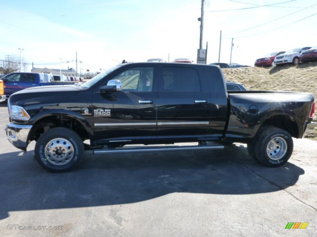 Black 2015 Ram 3500 Laramie Mega Cab 4x4 Dual Rear Wheel Exterior Photo #102345836