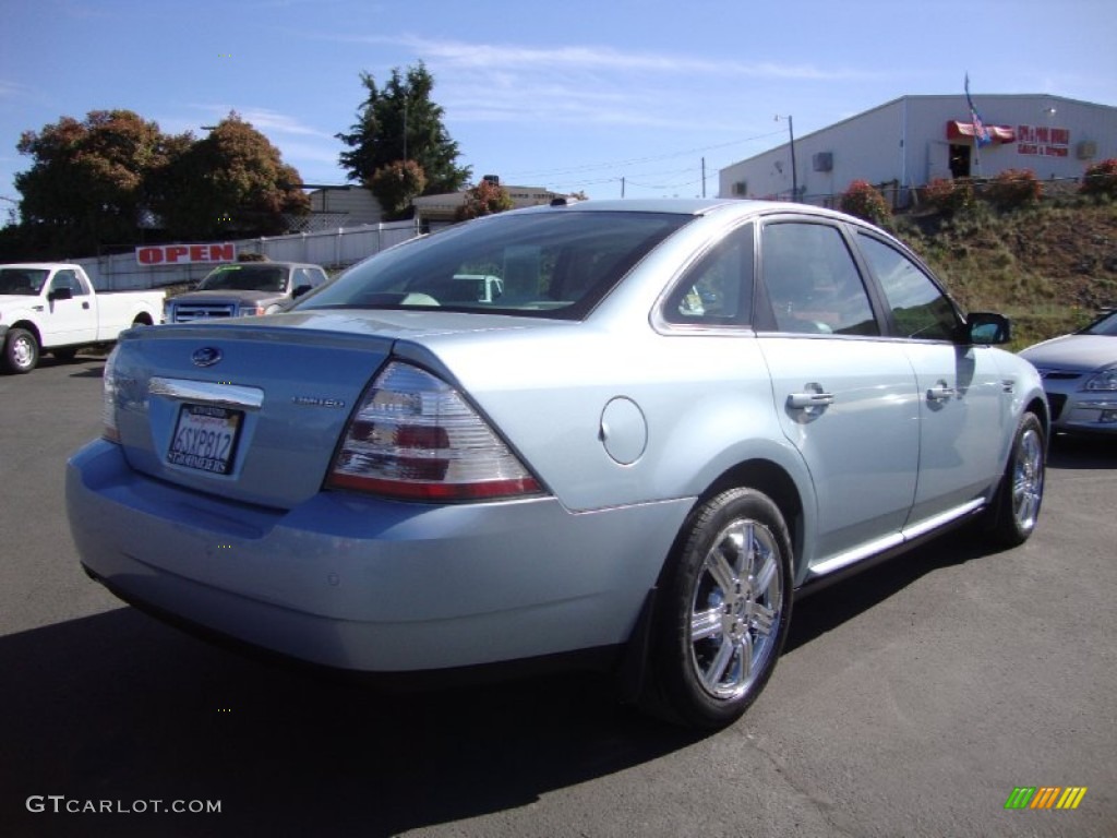 2009 Taurus Limited - Light Ice Blue Metallic / Camel photo #7