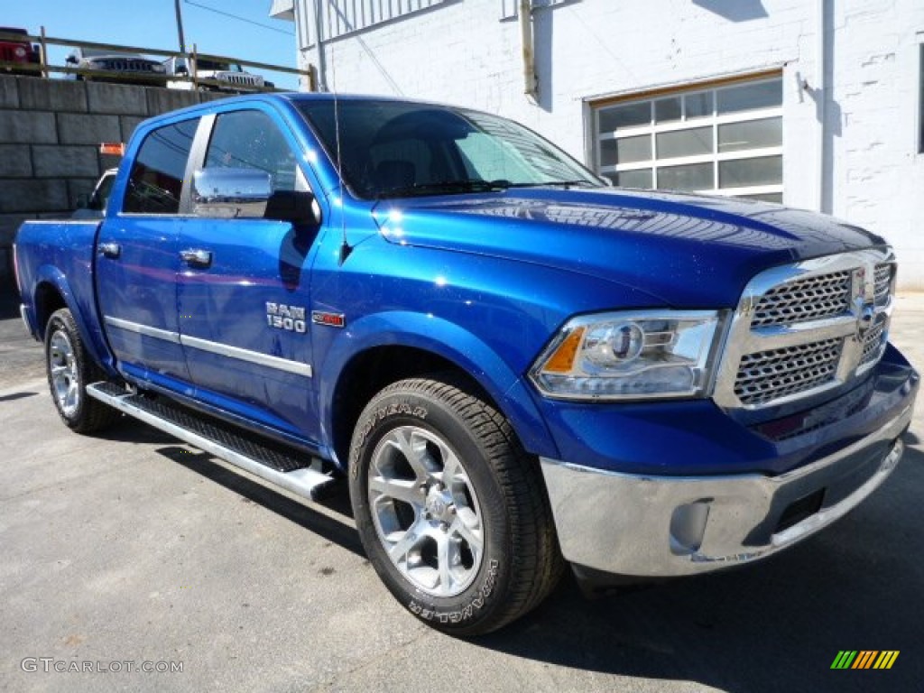 Blue Streak Pearl 2015 Ram 1500 Laramie Crew Cab 4x4 Exterior Photo #102346973