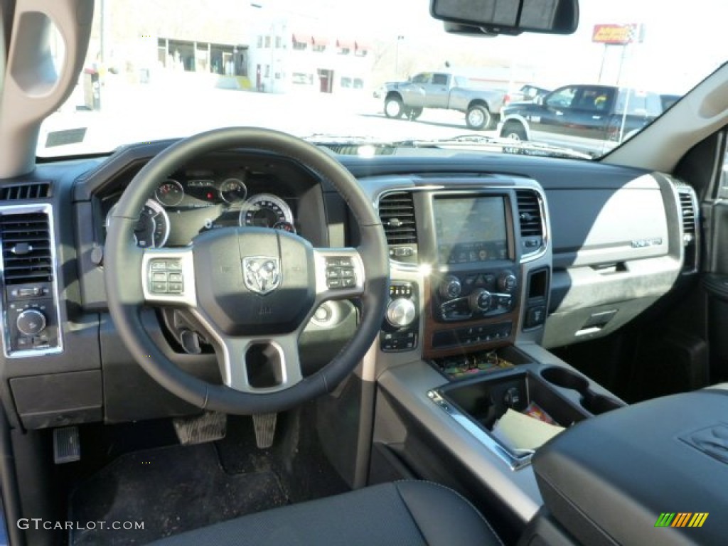 Black Interior 2015 Ram 1500 Laramie Crew Cab 4x4 Photo #102347069