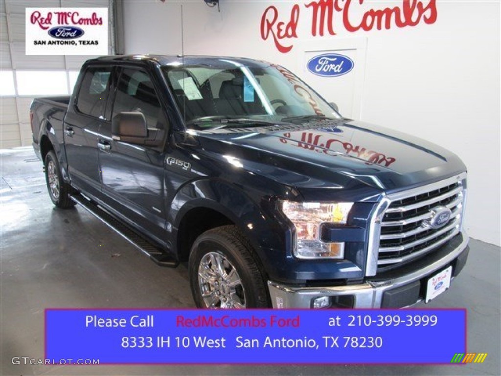 2015 F150 XLT SuperCrew - Blue Jeans Metallic / Medium Earth Gray photo #1