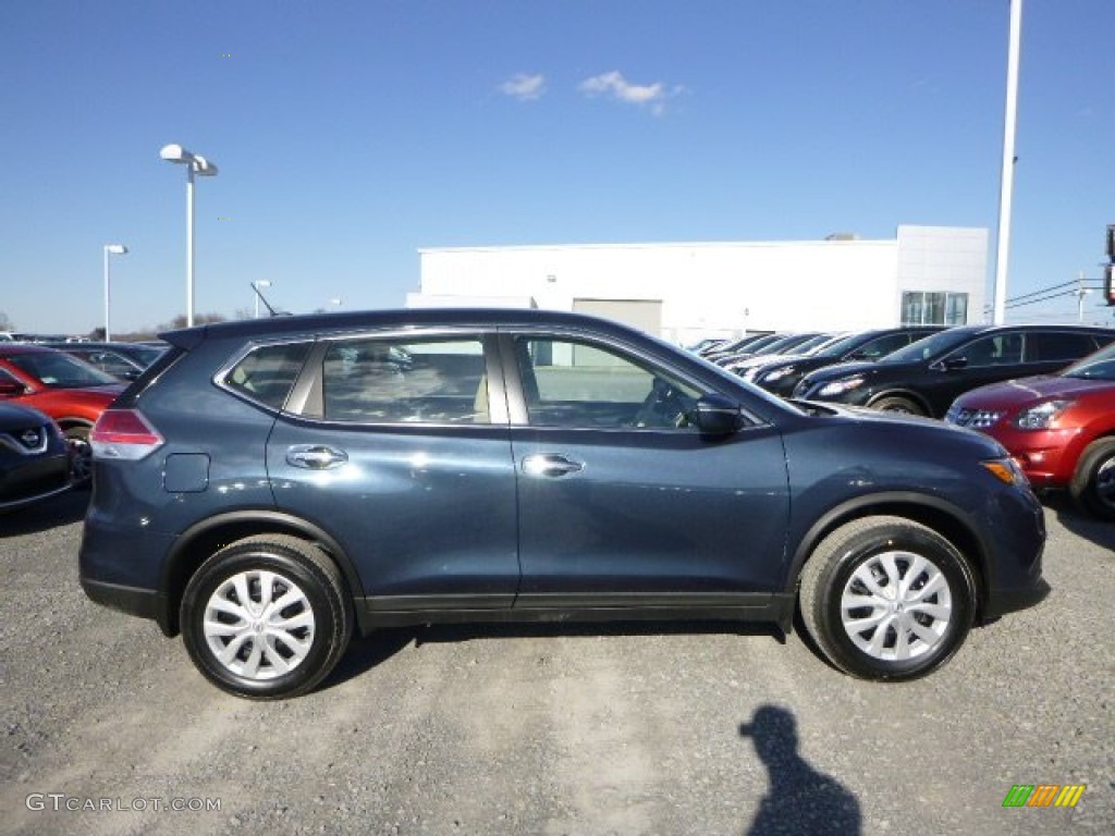 2015 Rogue S AWD - Arctic Blue Metallic / Almond photo #2