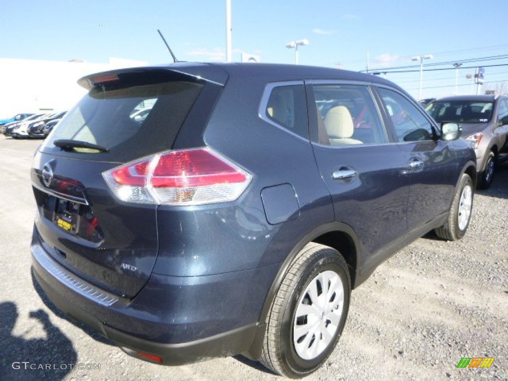 2015 Rogue S AWD - Arctic Blue Metallic / Almond photo #3