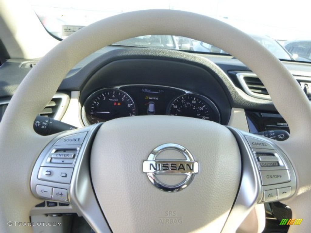 2015 Rogue S AWD - Arctic Blue Metallic / Almond photo #16