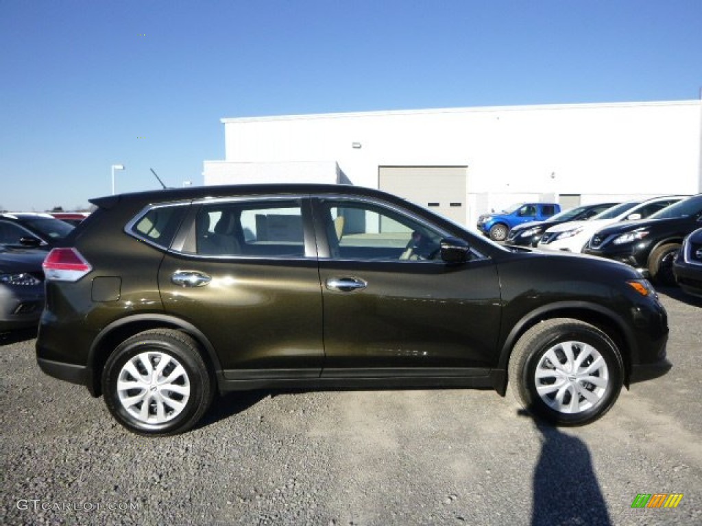 2015 Rogue S AWD - Midnight Jade / Almond photo #2