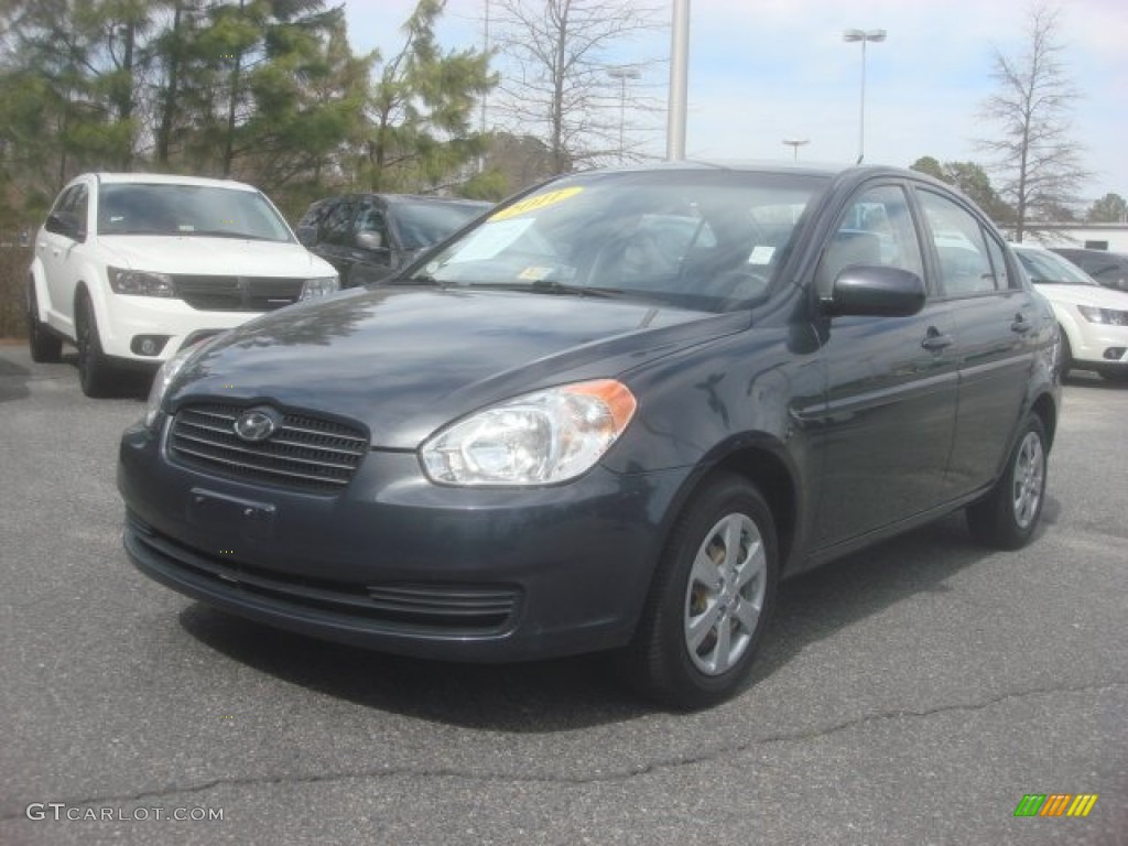 2011 Accent GLS 4 Door - Charcoal Gray / Gray photo #9