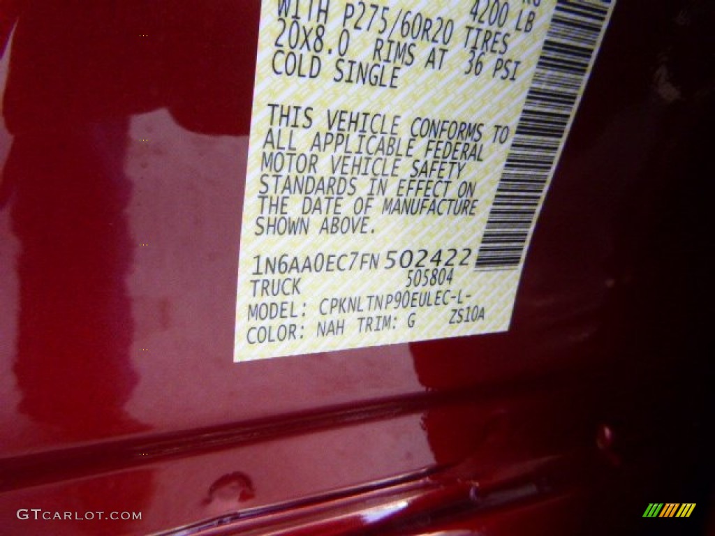 2015 Titan Color Code NAH for Cayenne Red Photo #102356378
