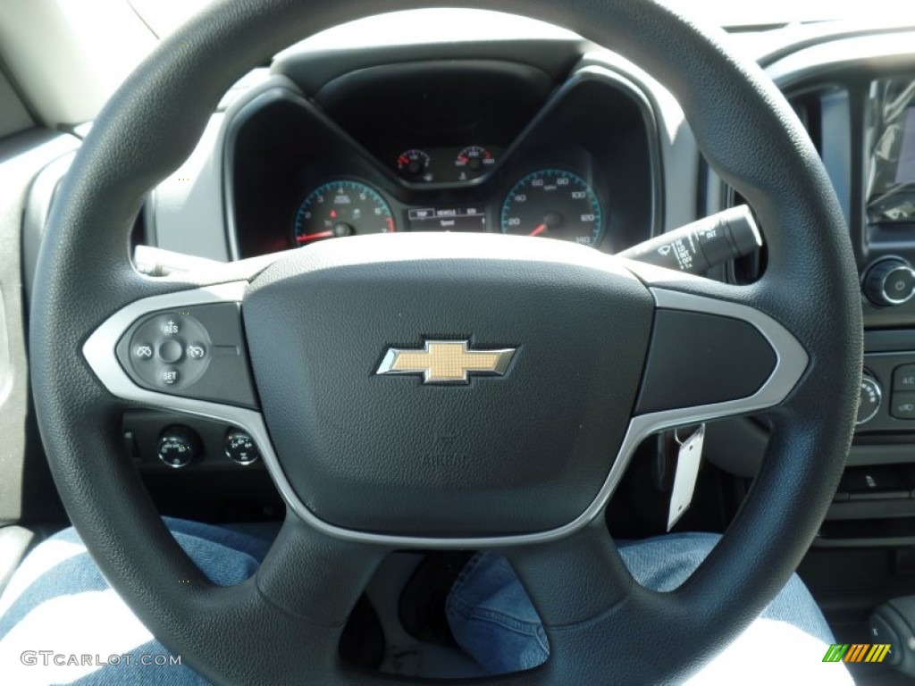 2015 Chevrolet Colorado WT Extended Cab 4WD Jet Black/Dark Ash Steering Wheel Photo #102356477