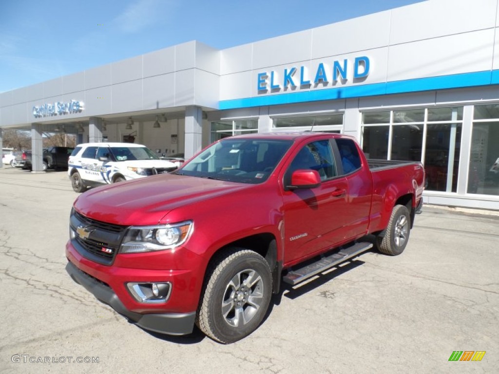 2015 Colorado Z71 Extended Cab 4WD - Red Hot / Jet Black photo #1