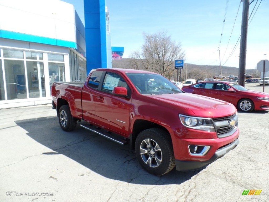 Red Hot 2015 Chevrolet Colorado Z71 Extended Cab 4WD Exterior Photo #102356708