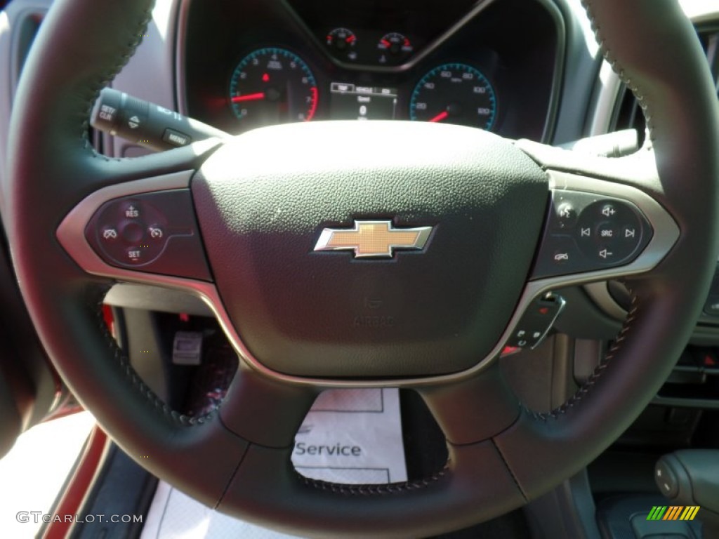 2015 Chevrolet Colorado Z71 Extended Cab 4WD Jet Black Steering Wheel Photo #102357146