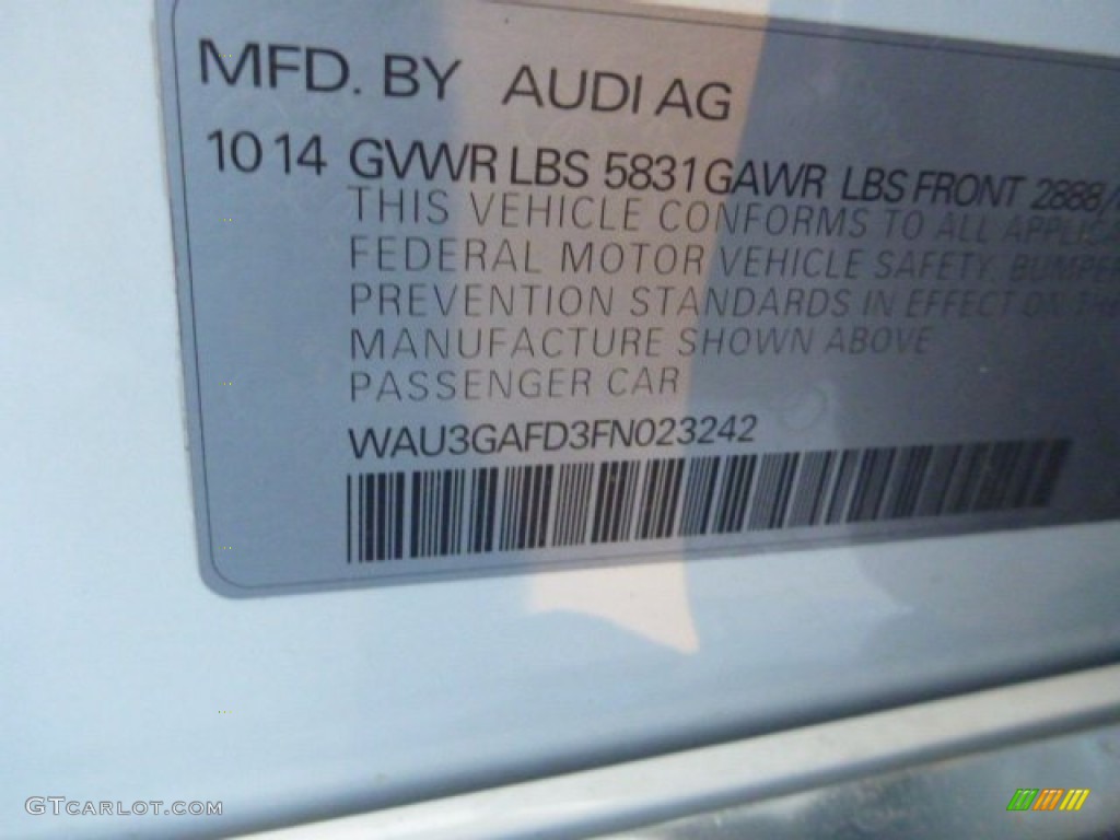 2015 A8 L 3.0T quattro - Ibis White / Velvet Beige photo #11