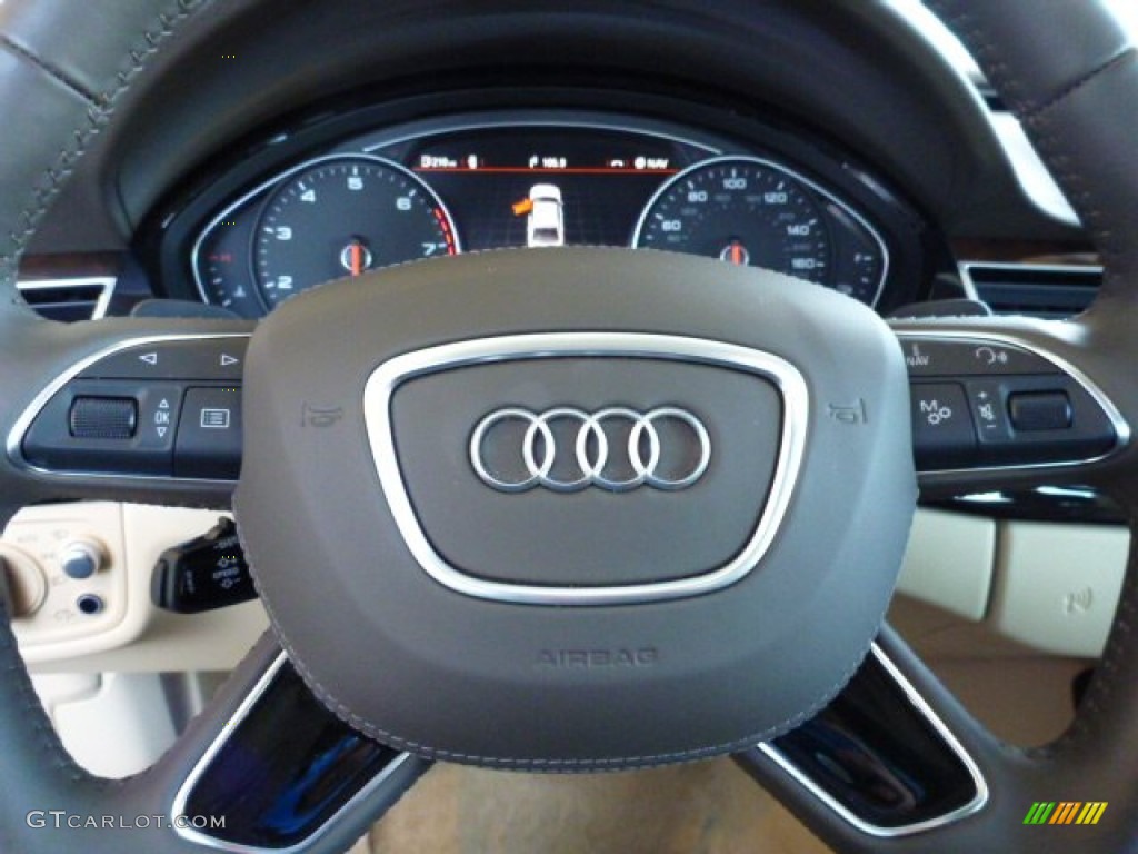 2015 A8 L 3.0T quattro - Ibis White / Velvet Beige photo #14