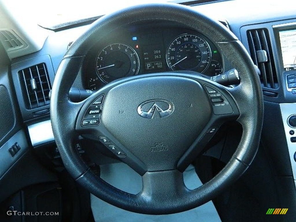 2013 Infiniti G 37 x AWD Coupe Graphite Steering Wheel Photo #102365012