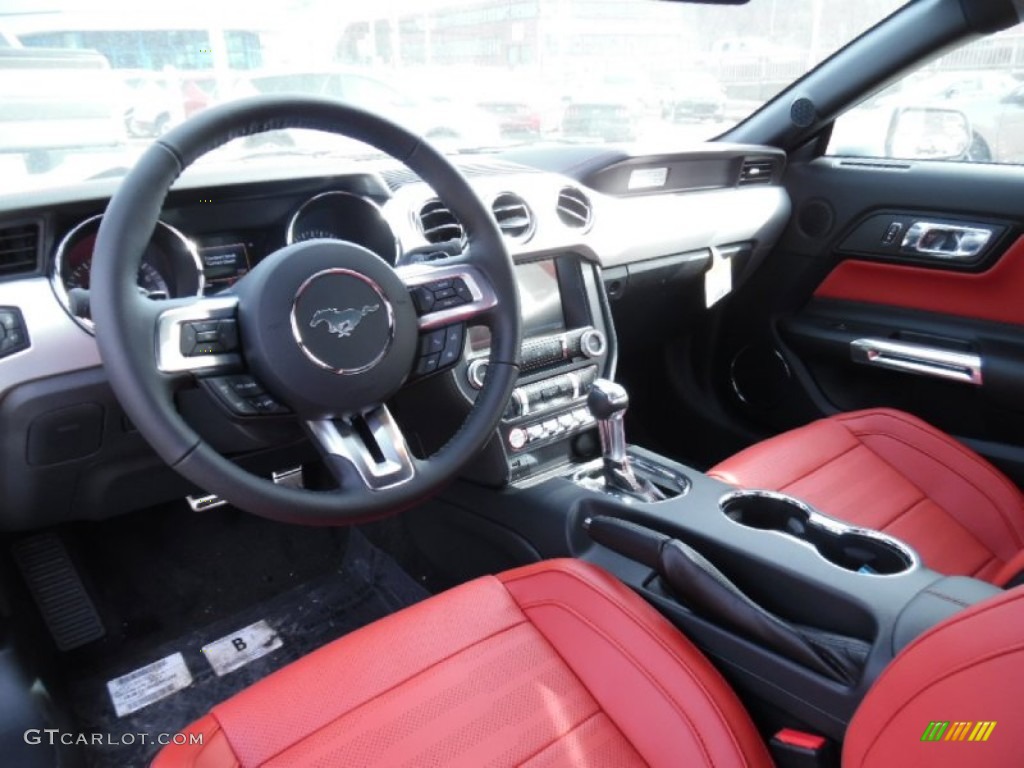 2015 Mustang GT Premium Coupe - Ingot Silver Metallic / Red Line photo #13
