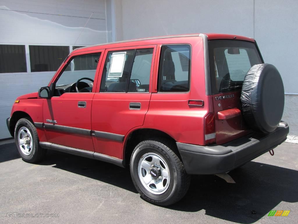 1998 Tracker Hard Top 4x4 - Sunset Red Metallic / Charcoal photo #2