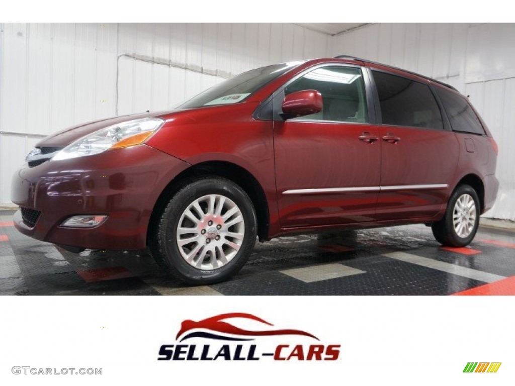 2008 Sienna Limited AWD - Salsa Red Pearl / Stone photo #1