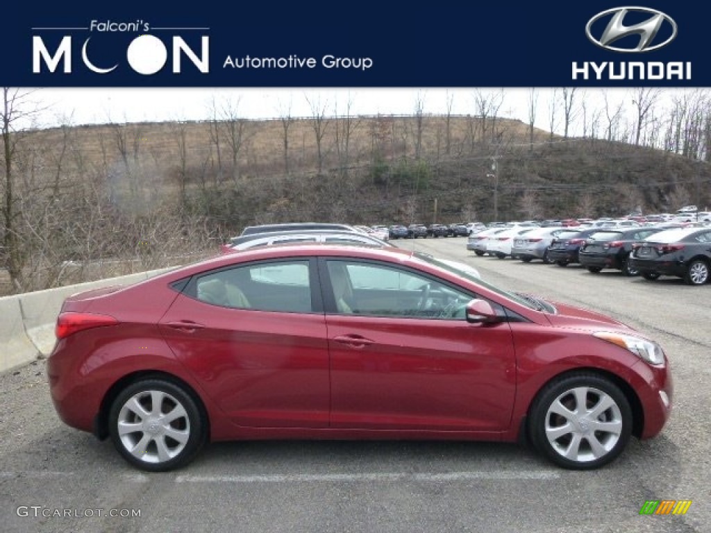 2013 Elantra Limited - Sparkling Ruby / Beige photo #1