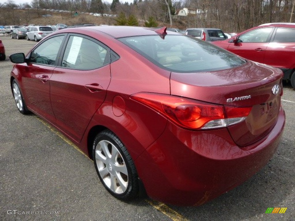 2013 Elantra Limited - Sparkling Ruby / Beige photo #4