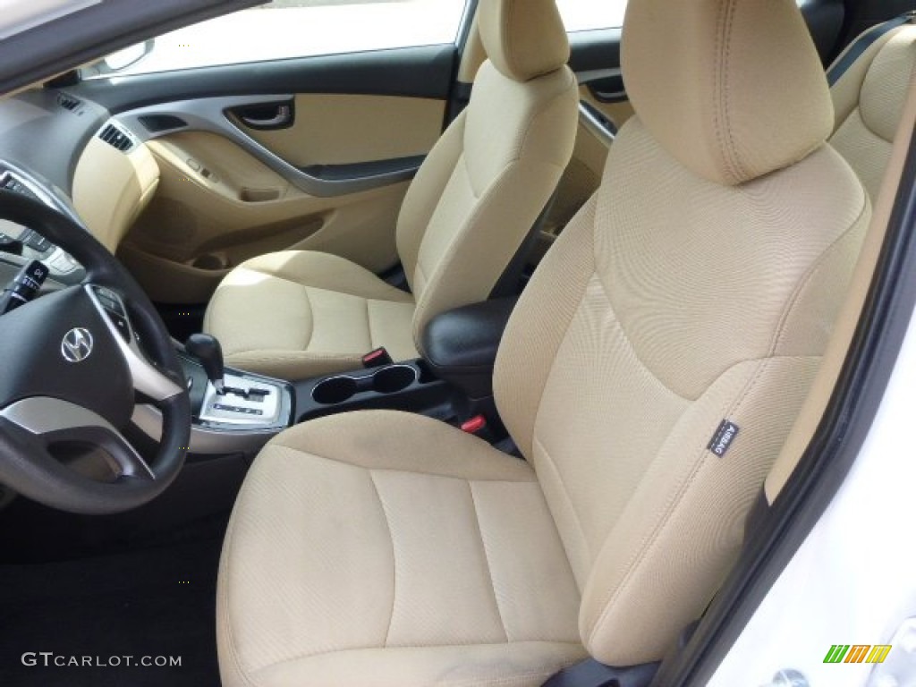 2012 Elantra GLS - Shimmering White / Beige photo #14
