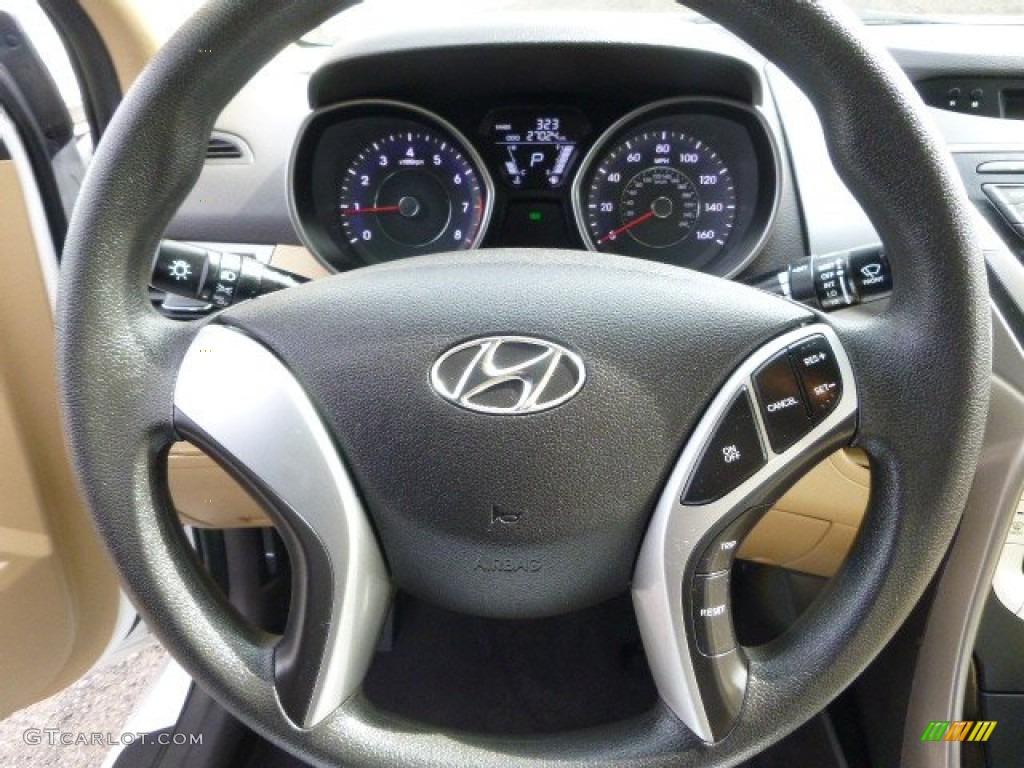 2012 Elantra GLS - Shimmering White / Beige photo #20