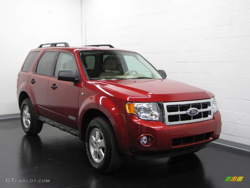 2008 Escape XLT V6 4WD - Redfire Metallic / Camel photo #1