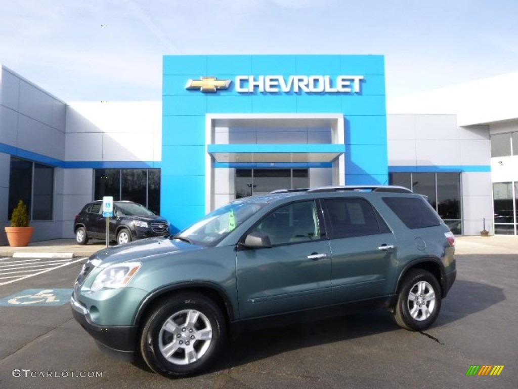 2009 Acadia SLE AWD - Silver Green Metallic / Ebony photo #1