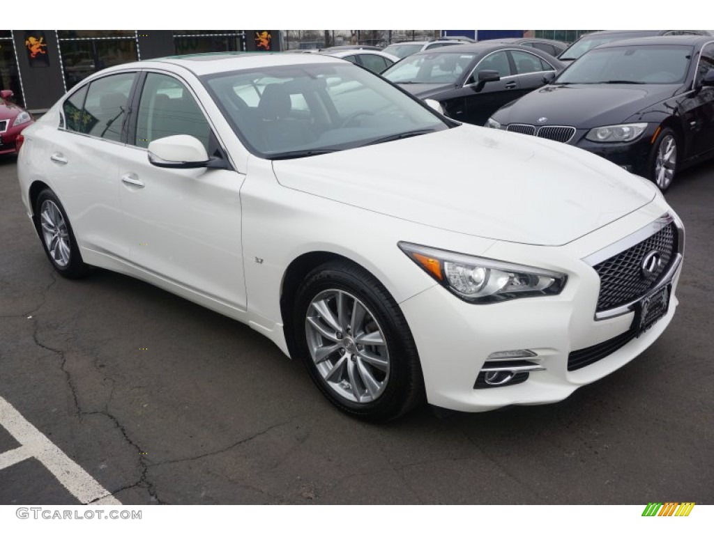 Moonlight White 2014 Infiniti Q 50 3.7 AWD Premium Exterior Photo #102389480