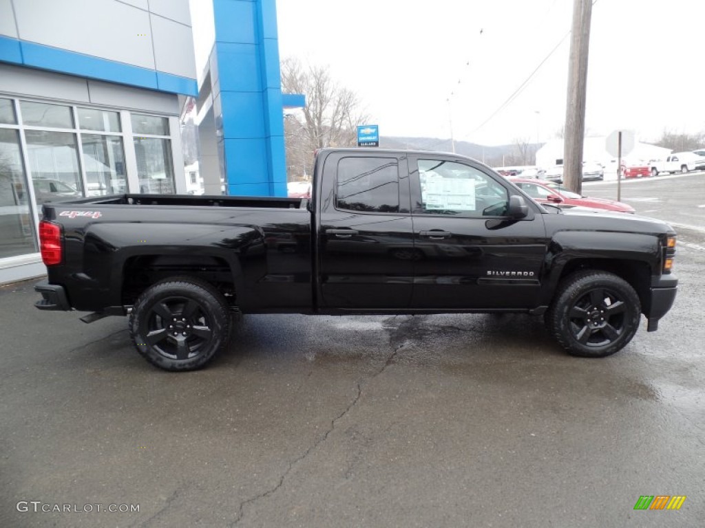 Black 2015 Chevrolet Silverado 1500 WT Crew Cab 4x4 Black Out Edition Exterior Photo #102391096