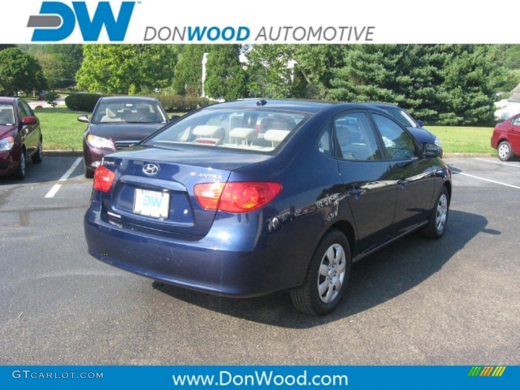 2007 Elantra SE Sedan - Regatta Blue / Beige photo #3