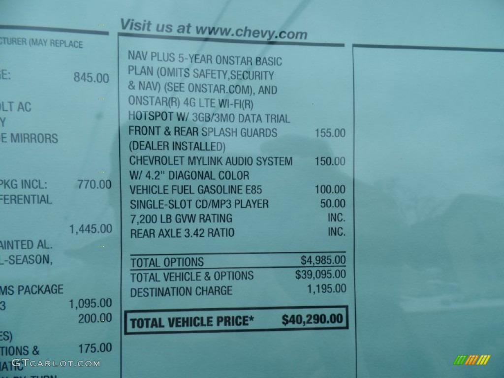 2015 Chevrolet Silverado 1500 WT Crew Cab 4x4 Black Out Edition Window Sticker Photo #102391409