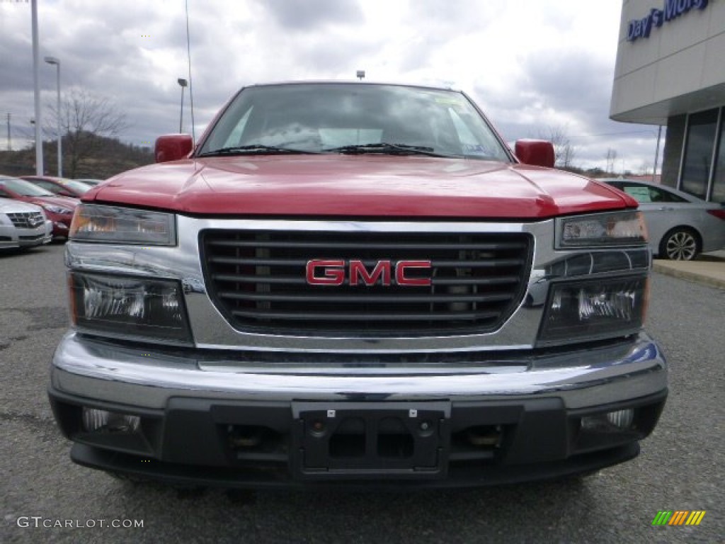 2012 Canyon SLE Crew Cab 4x4 - Fire Red / Light Tan photo #3
