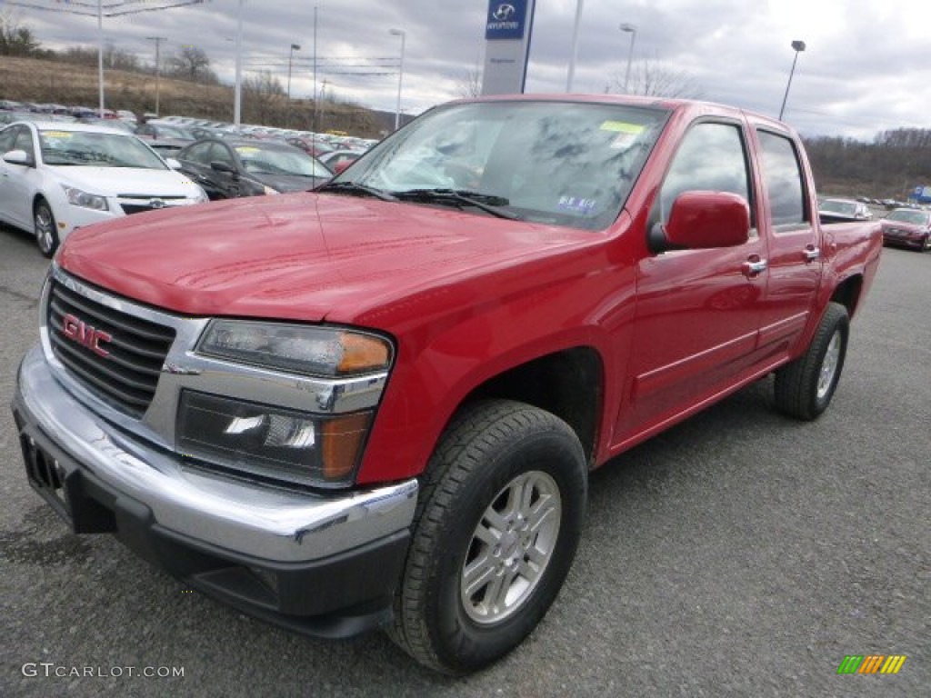 2012 Canyon SLE Crew Cab 4x4 - Fire Red / Light Tan photo #4