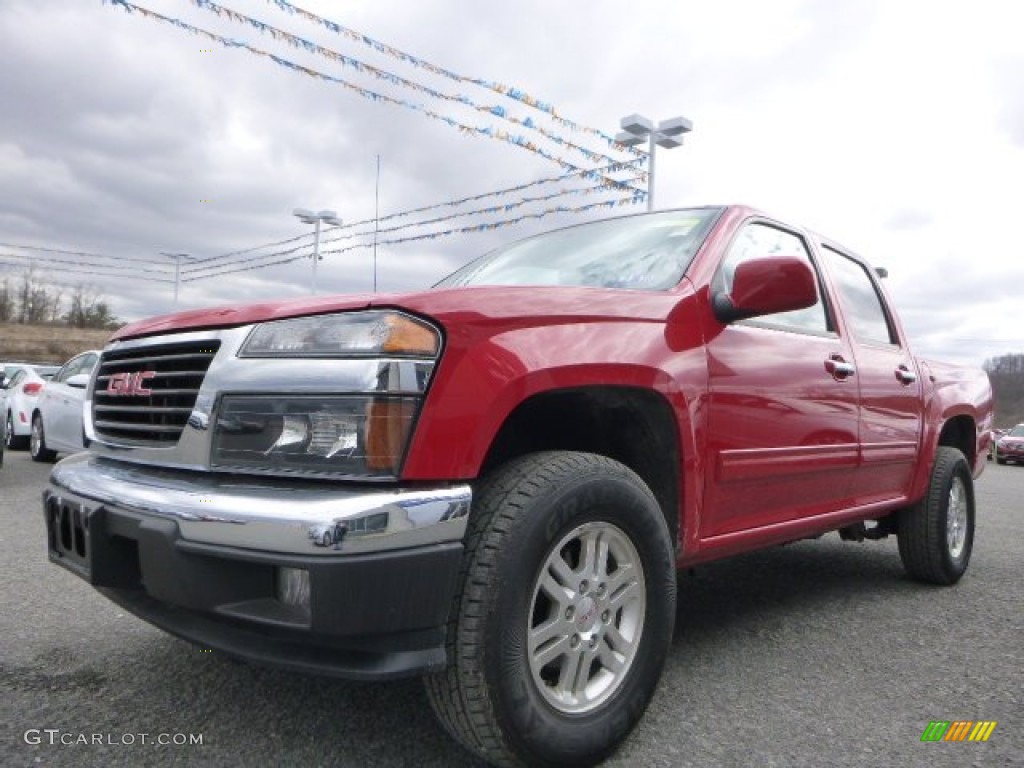 2012 Canyon SLE Crew Cab 4x4 - Fire Red / Light Tan photo #5