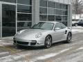 Arctic Silver Metallic Porsche 911 Turbo Coupe with Sea Blue interior 2007 Porsche 911 Turbo Coupe Parts