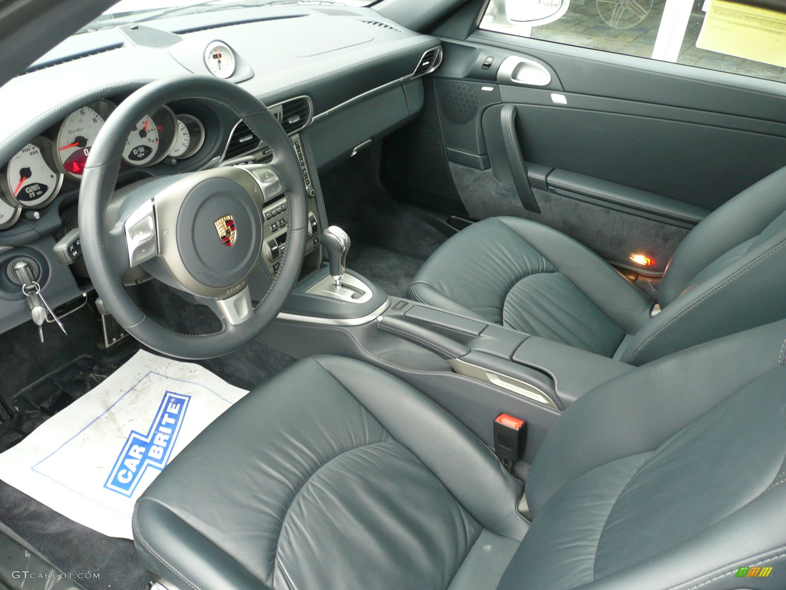2007 911 Turbo Coupe - Arctic Silver Metallic / Sea Blue photo #2