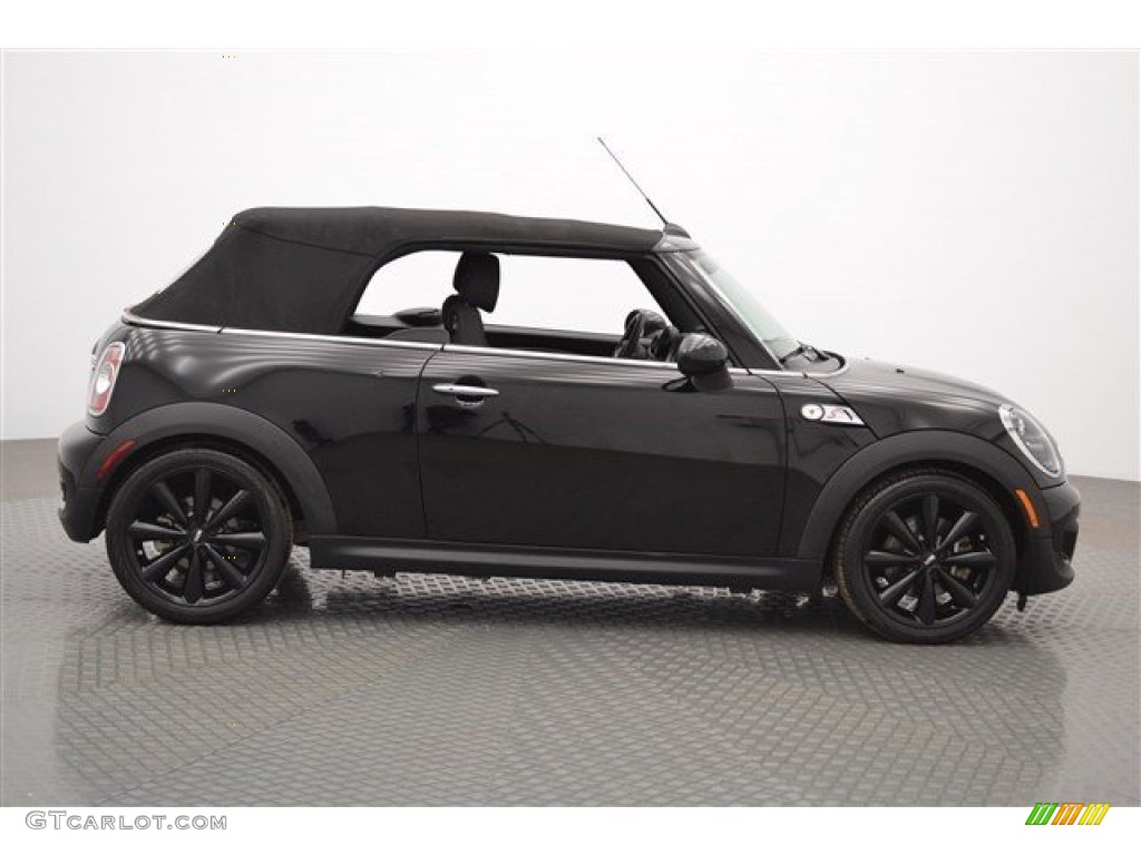 Midnight Black Metallic 2014 Mini Cooper S Convertible Exterior Photo #102420223