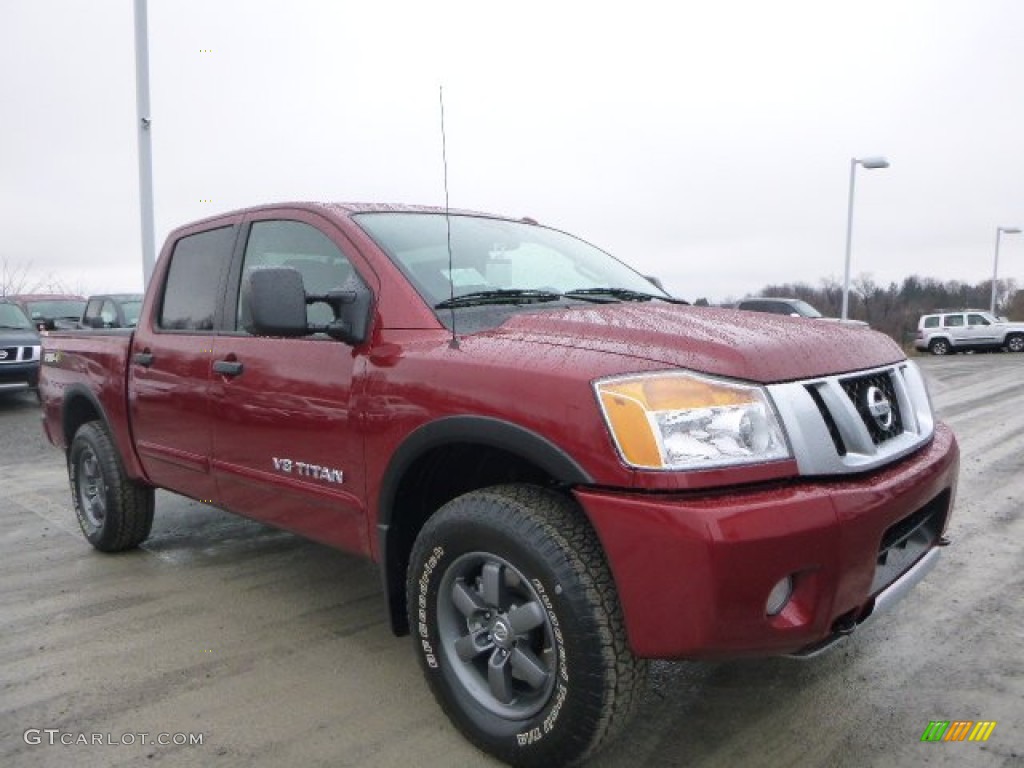 2015 Titan PRO-4X Crew Cab 4x4 - Cayenne Red / Charcoal photo #1