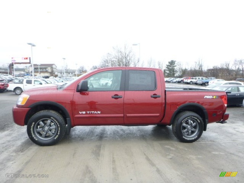 Cayenne Red 2015 Nissan Titan PRO-4X Crew Cab 4x4 Exterior Photo #102430015