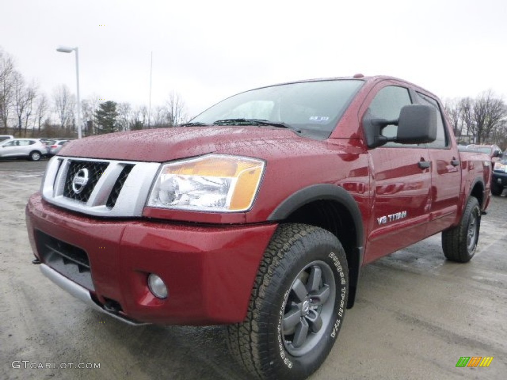 Cayenne Red 2015 Nissan Titan PRO-4X Crew Cab 4x4 Exterior Photo #102430021