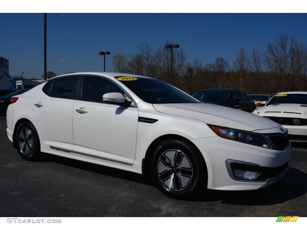 2012 Optima Hybrid - Snow White Pearl / Beige photo #1